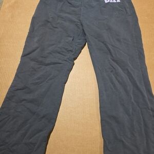 Vtg Y2K Gap Womens L Faded Babydoll Spell Out Wide Leg Sweatpants Pants Gray